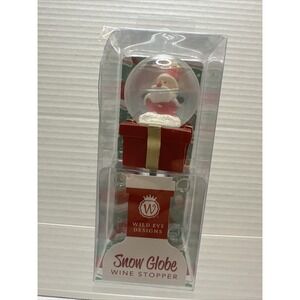 Wild Eye Designs Santa Metal Wine Stopper Santa  Snow Globe On Present New‎